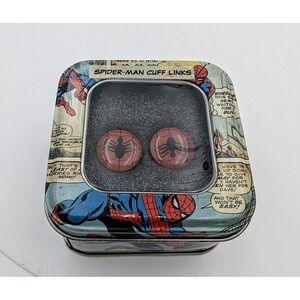 Marvel Spider-Man Logo Cufflinks 2009 NOS New in Box Red Superhero Comic Gift